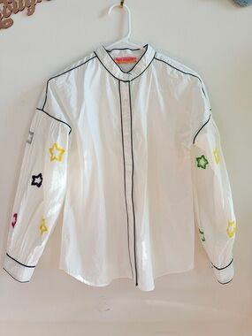 Vilagallo Fabiana Bead Stars Sleeve Blouse